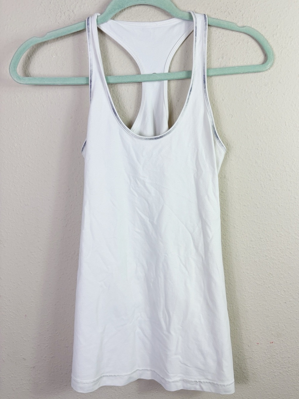 Lululemon White Racerback Tank Top size size 6